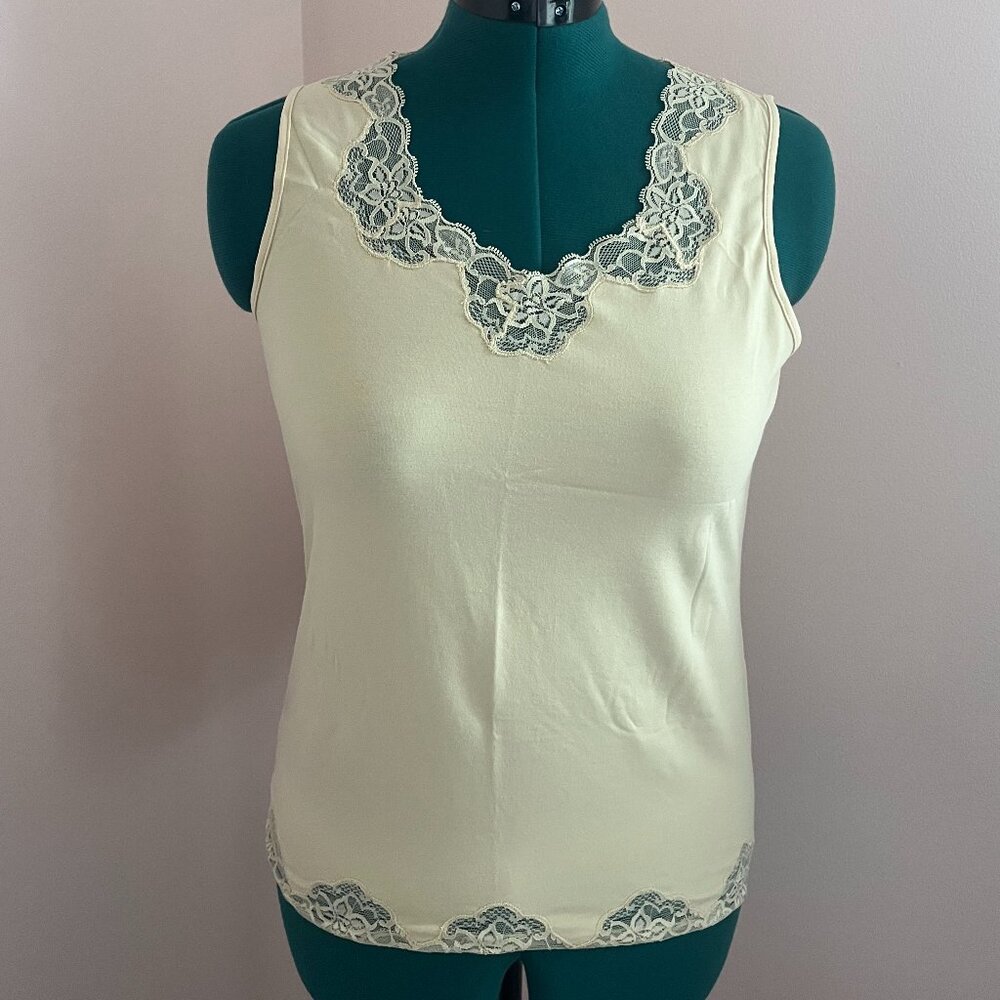 NWT Talbots Lace-Trimmed Sleeveless Shell